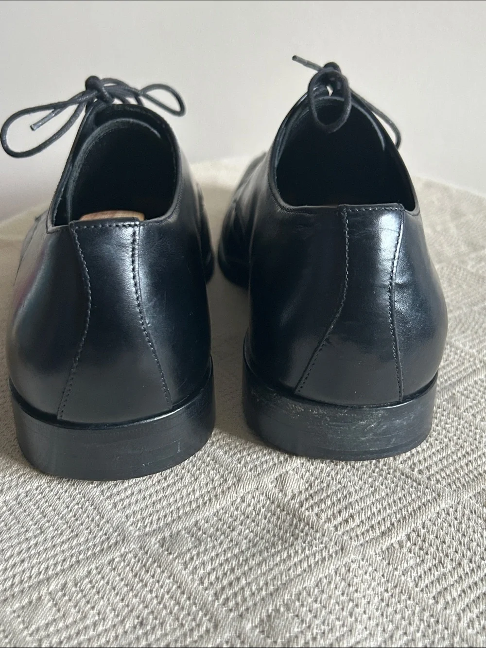 Canali Black Leather Derby Shoes - Classic Lace-Up Oxfords
